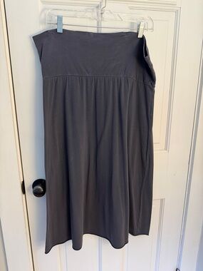 Allen Allen Dark Gray Midi Skirt